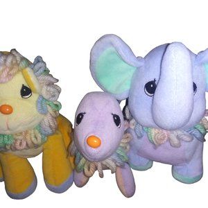 Lot of 3 Precious Moments Tender Tails Circus Lion/Seal/Elephant Plush